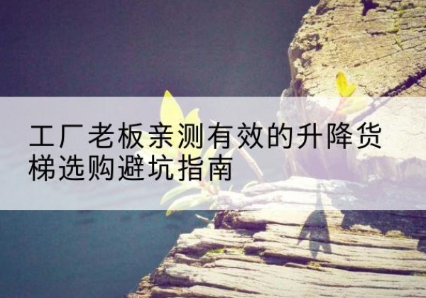 许昌升降货梯怎么选-工厂老板亲测有效的升降货梯选购避坑指南